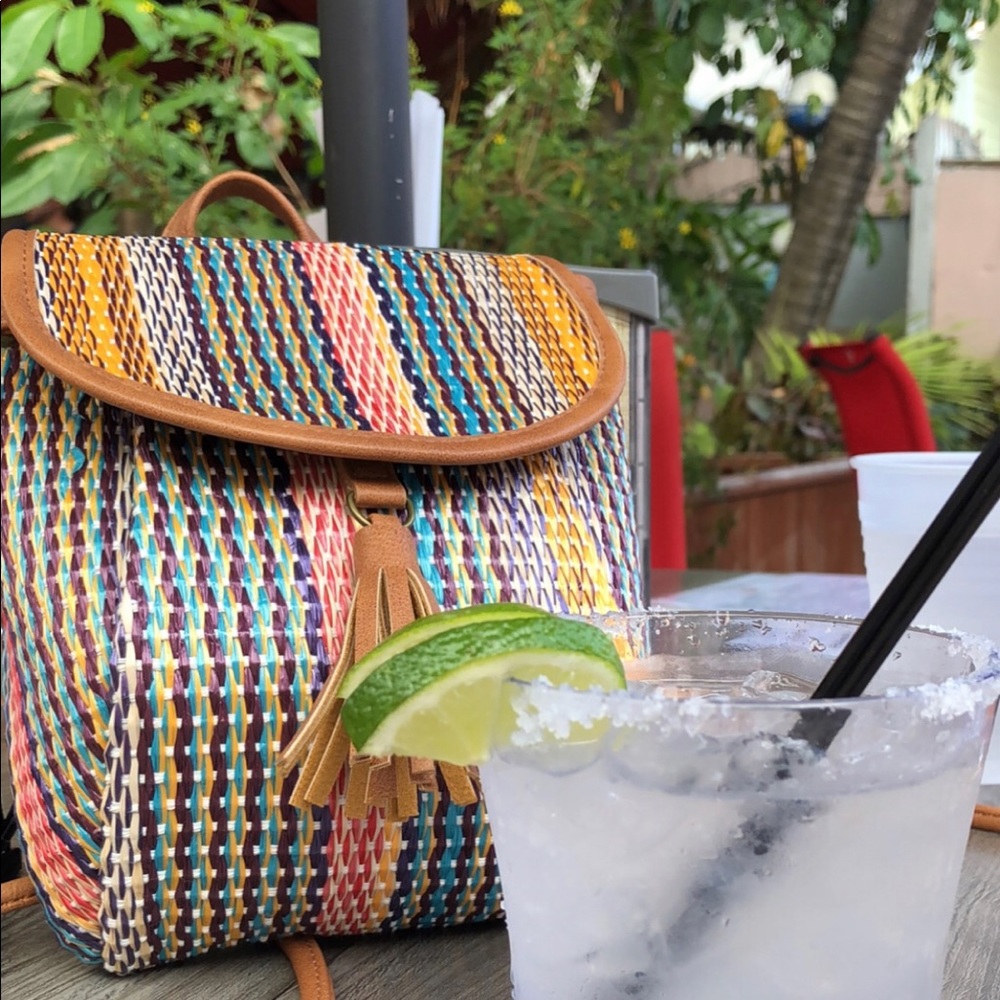 Multicolored Woven Mini Backpack